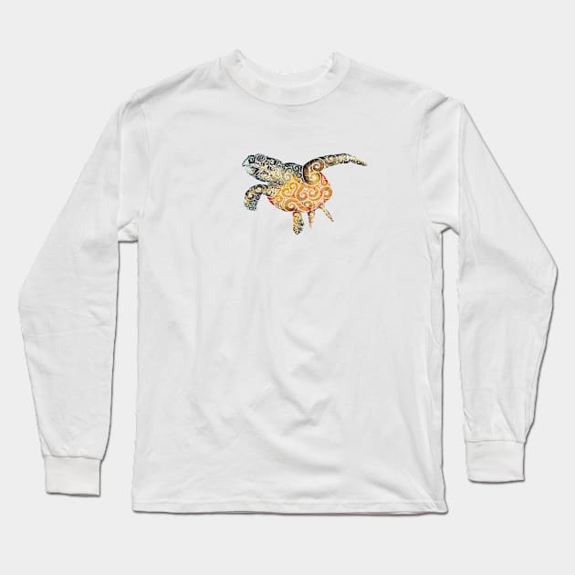 Swirly Turtle Long Sleeve T-Shirt by CarolinaMatthes